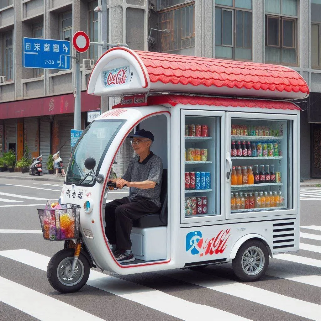 Ride in Style: The Mobile Scooter Shaped Like a Refrigerator for a Cool and Unique Experience