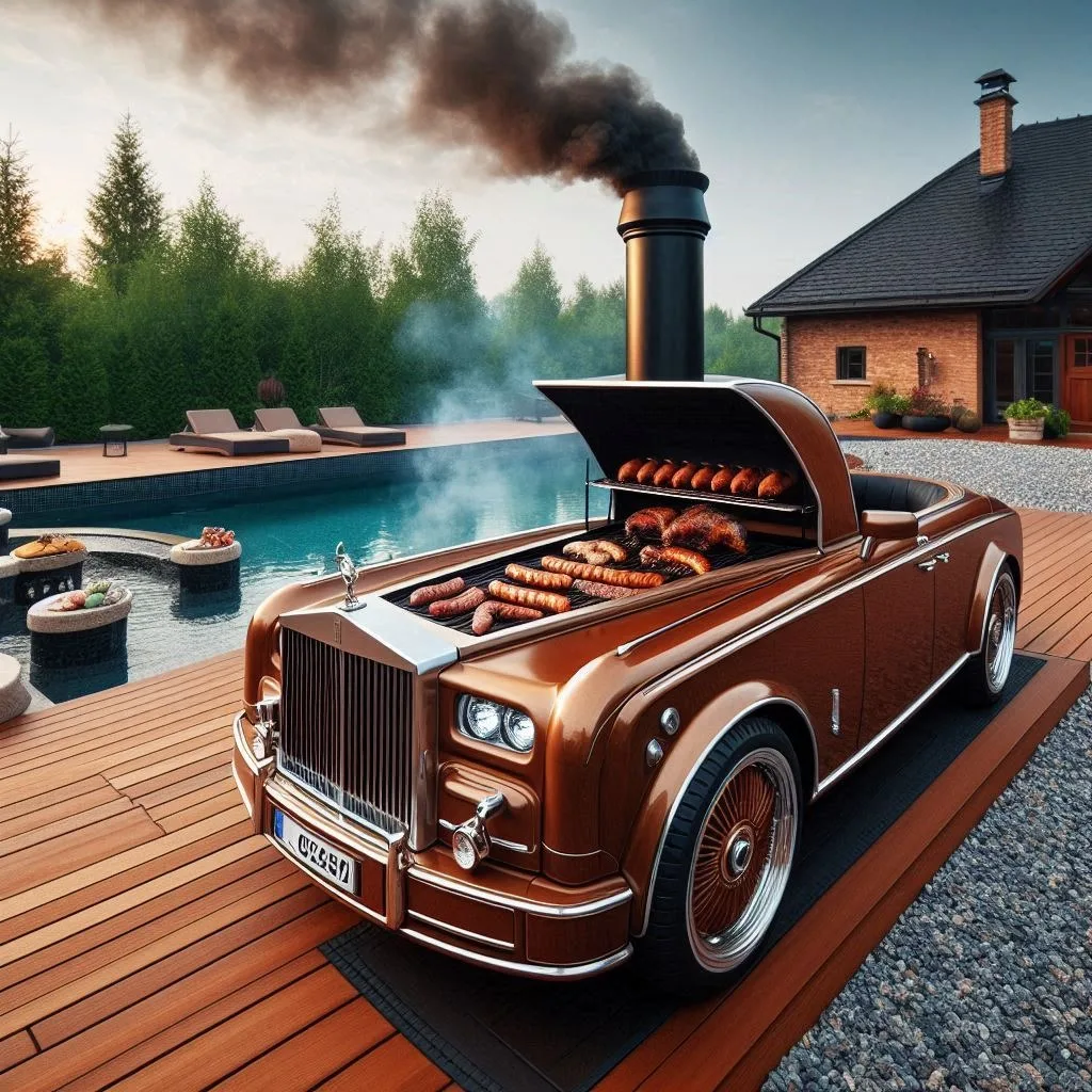 Rolls Royce Car-Shaped Outdoor BBQ Grill: Elevate Your Outdoor Cooking Experience with Luxury and Style