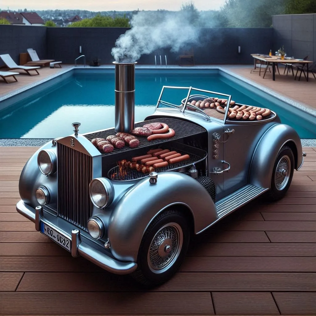 Rolls Royce Car-Shaped Outdoor BBQ Grill: Elevate Your Outdoor Cooking Experience with Luxury and Style