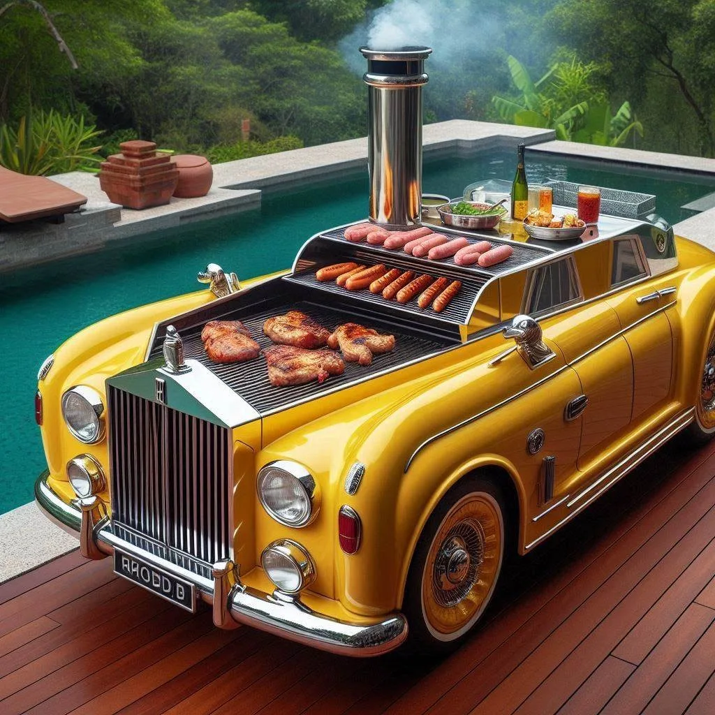 Rolls Royce Car-Shaped Outdoor BBQ Grill: Elevate Your Outdoor Cooking Experience with Luxury and Style