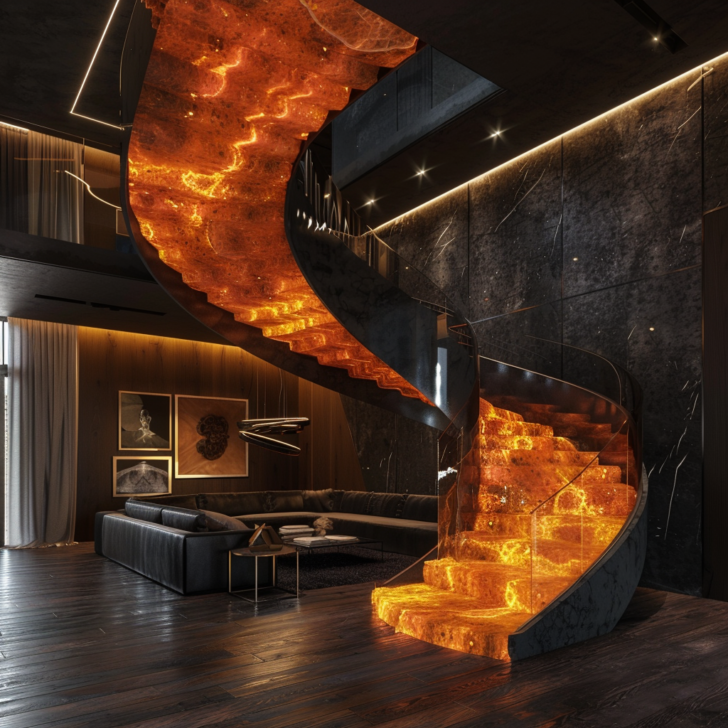 The Perfect Fusion: Spiral Lava Epoxy Staircases as Art and Architecture