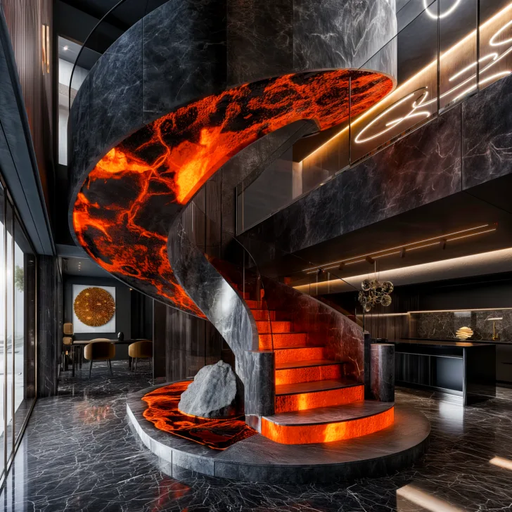 The Perfect Fusion: Spiral Lava Epoxy Staircases as Art and Architecture