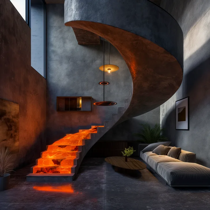 The Perfect Fusion: Spiral Lava Epoxy Staircases as Art and Architecture