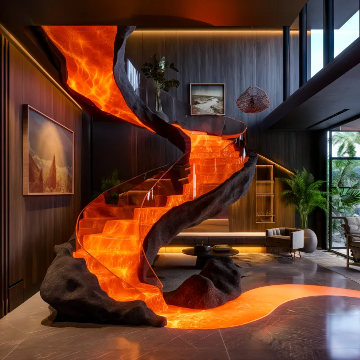 The Perfect Fusion: Spiral Lava Epoxy Staircases as Art and Architecture