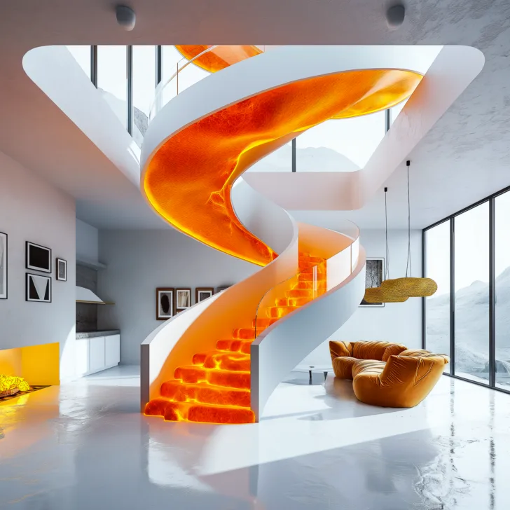 The Perfect Fusion: Spiral Lava Epoxy Staircases as Art and Architecture