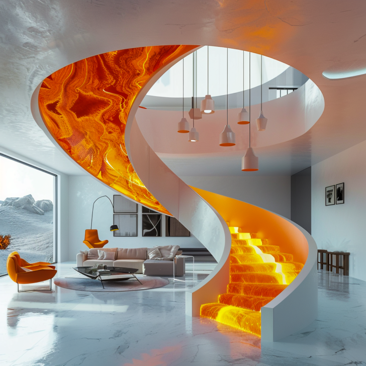 The Perfect Fusion: Spiral Lava Epoxy Staircases as Art and Architecture