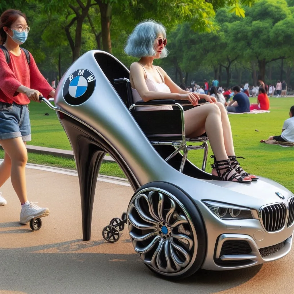 Elevate Your Mobility in Style: The BMW High Heel Shaped Wheelchair – Where Fashion Meets Functionality