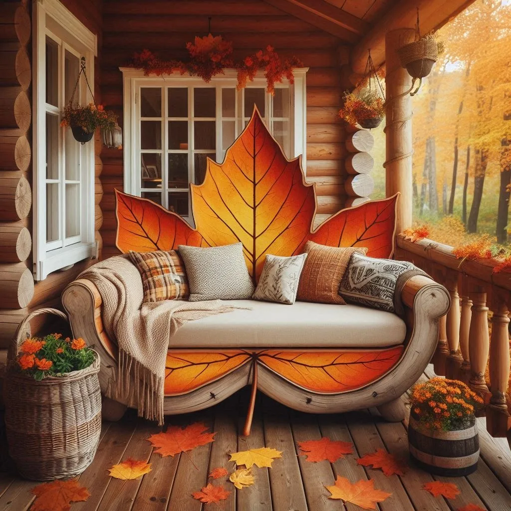 Autumn Leaf Porch Lounger: Embrace Cozy Comfort and Seasonal Charm