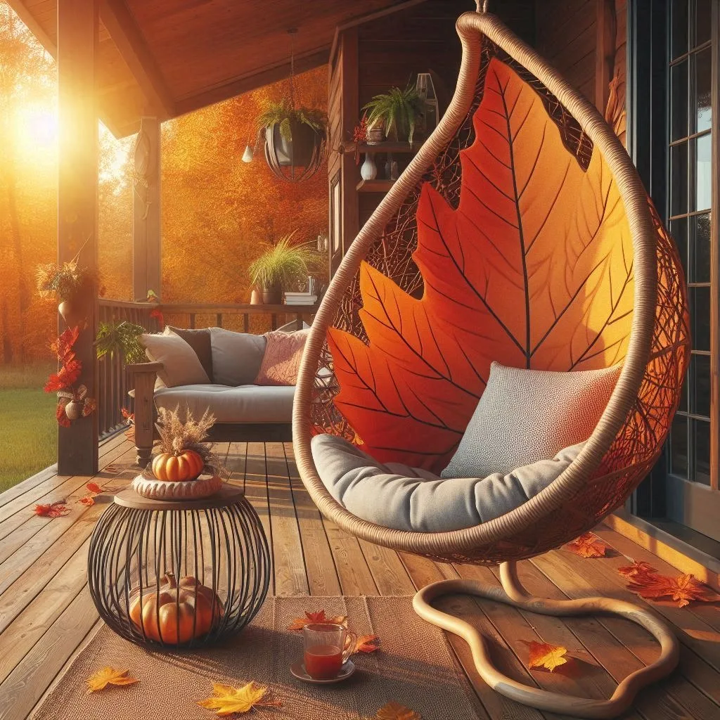 Autumn Leaf Porch Lounger: Embrace Cozy Comfort and Seasonal Charm