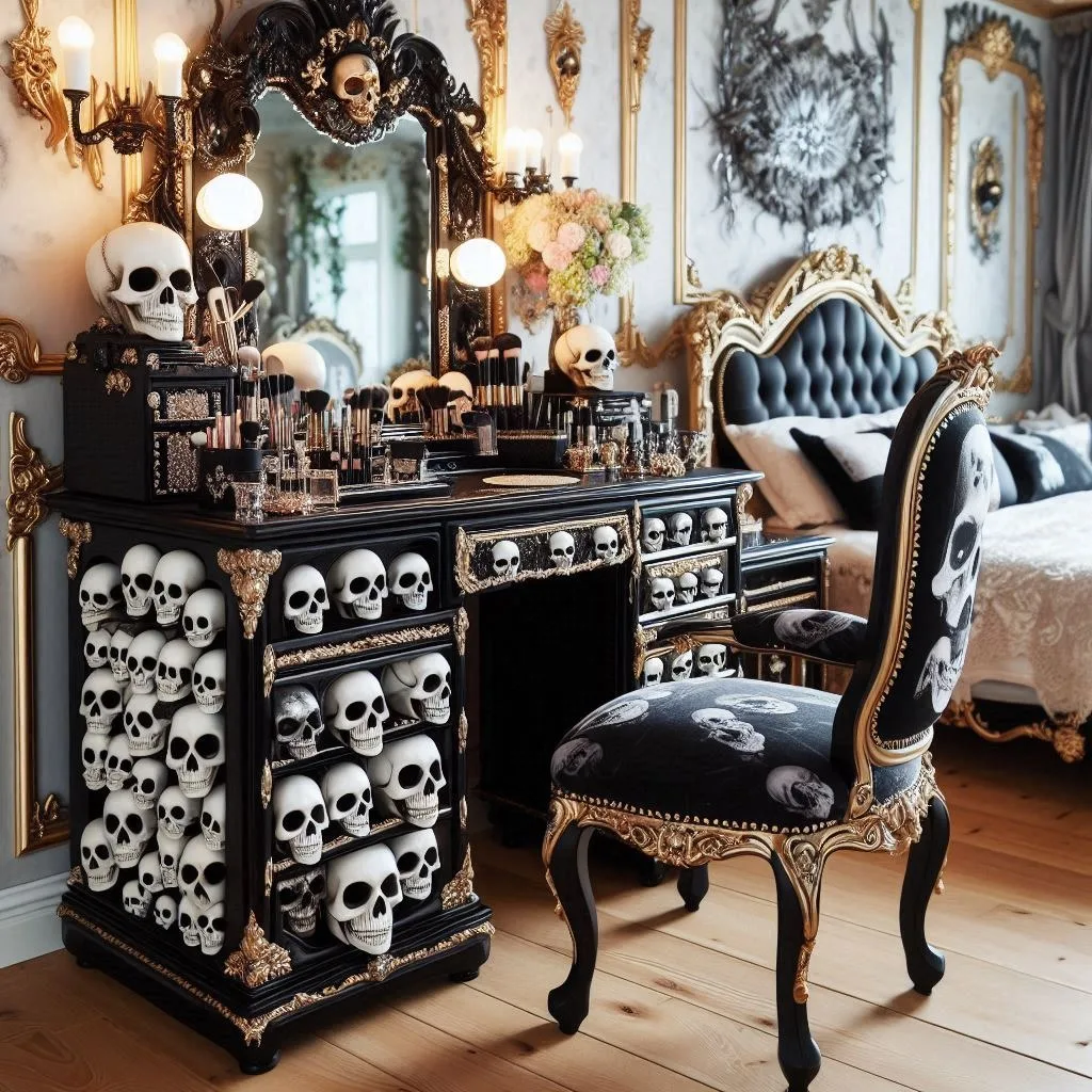 Skull Makeup Vanity: The Perfect Fusion of Edgy Style and Glamour