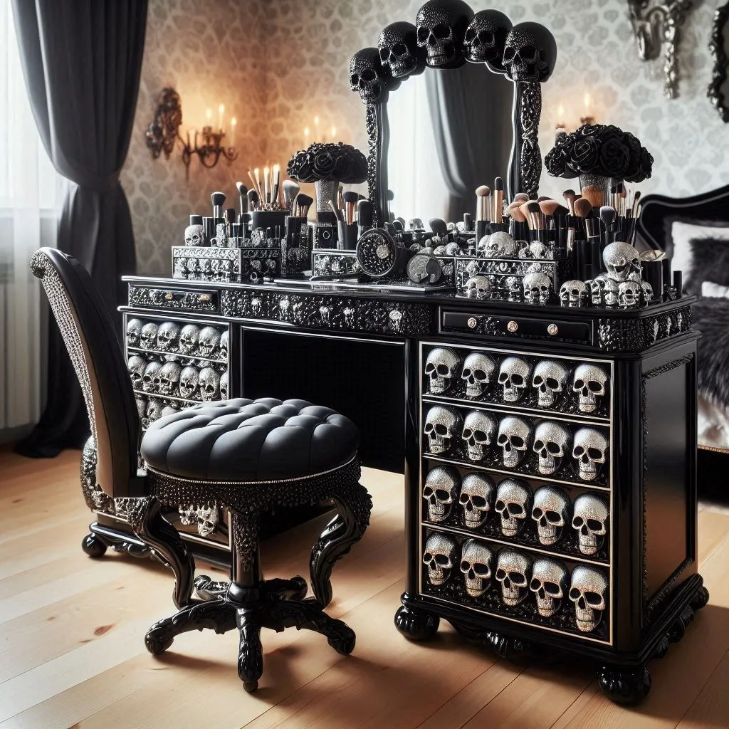 Skull Makeup Vanity: The Perfect Fusion of Edgy Style and Glamour