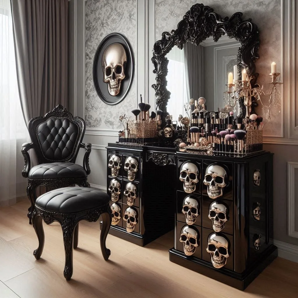 Skull Makeup Vanity: The Perfect Fusion of Edgy Style and Glamour