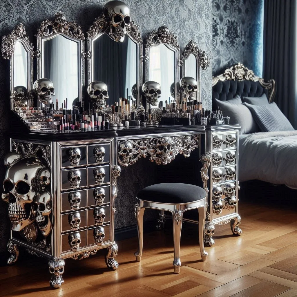 Skull Makeup Vanity: The Perfect Fusion of Edgy Style and Glamour