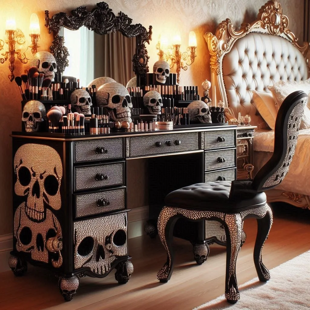 Skull Makeup Vanity: The Perfect Fusion of Edgy Style and Glamour