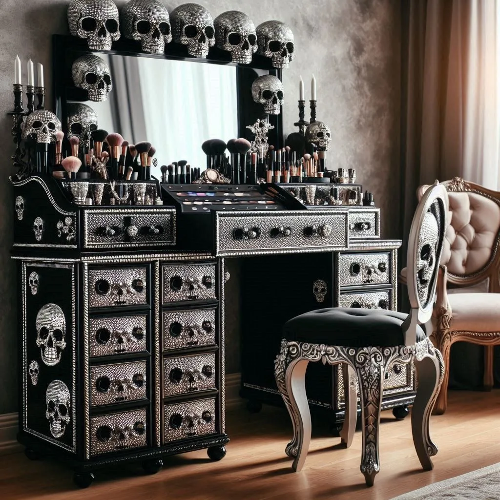 Skull Makeup Vanity: The Perfect Fusion of Edgy Style and Glamour