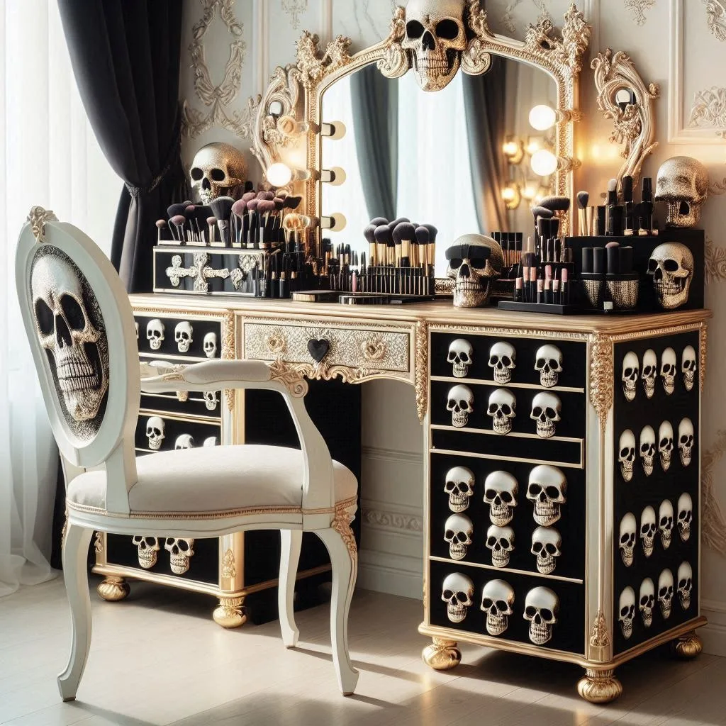 Skull Makeup Vanity: The Perfect Fusion of Edgy Style and Glamour