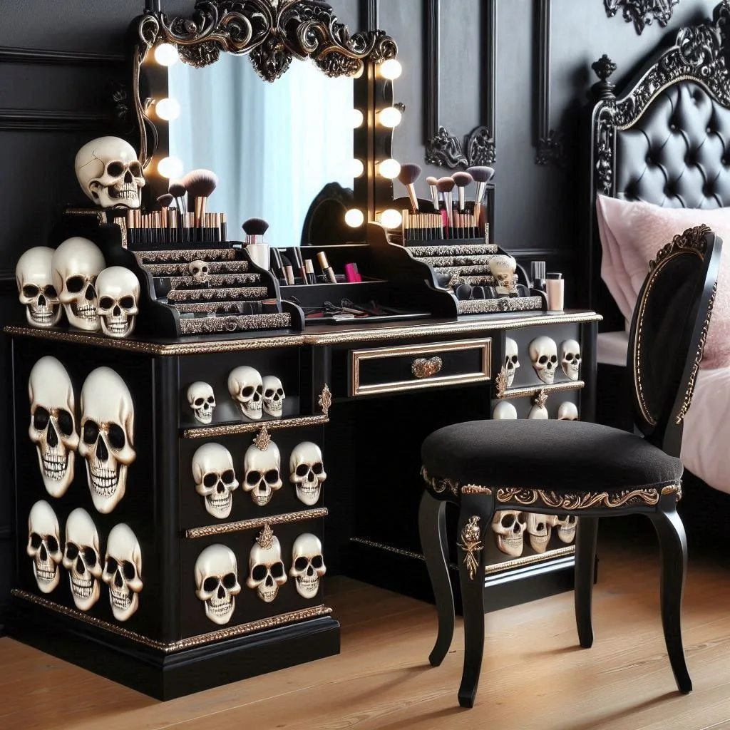 Skull Makeup Vanity: The Perfect Fusion of Edgy Style and Glamour