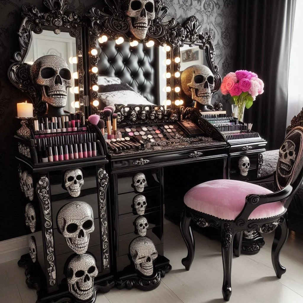 Skull Makeup Vanity: The Perfect Fusion of Edgy Style and Glamour