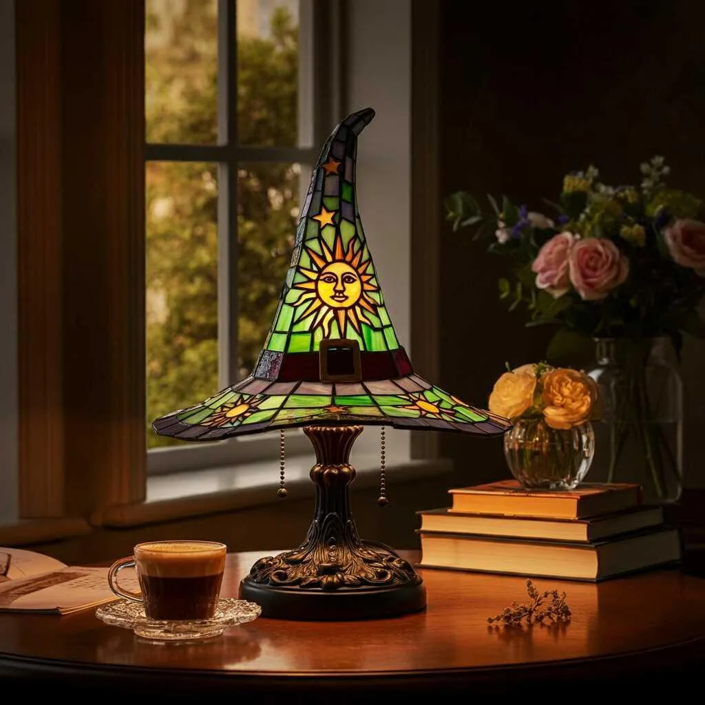 Stained Glass Witch Hat Lamp: Where Mystical Charm Meets Artistic Light