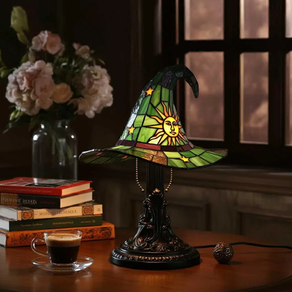 Stained Glass Witch Hat Lamp: Where Mystical Charm Meets Artistic Light