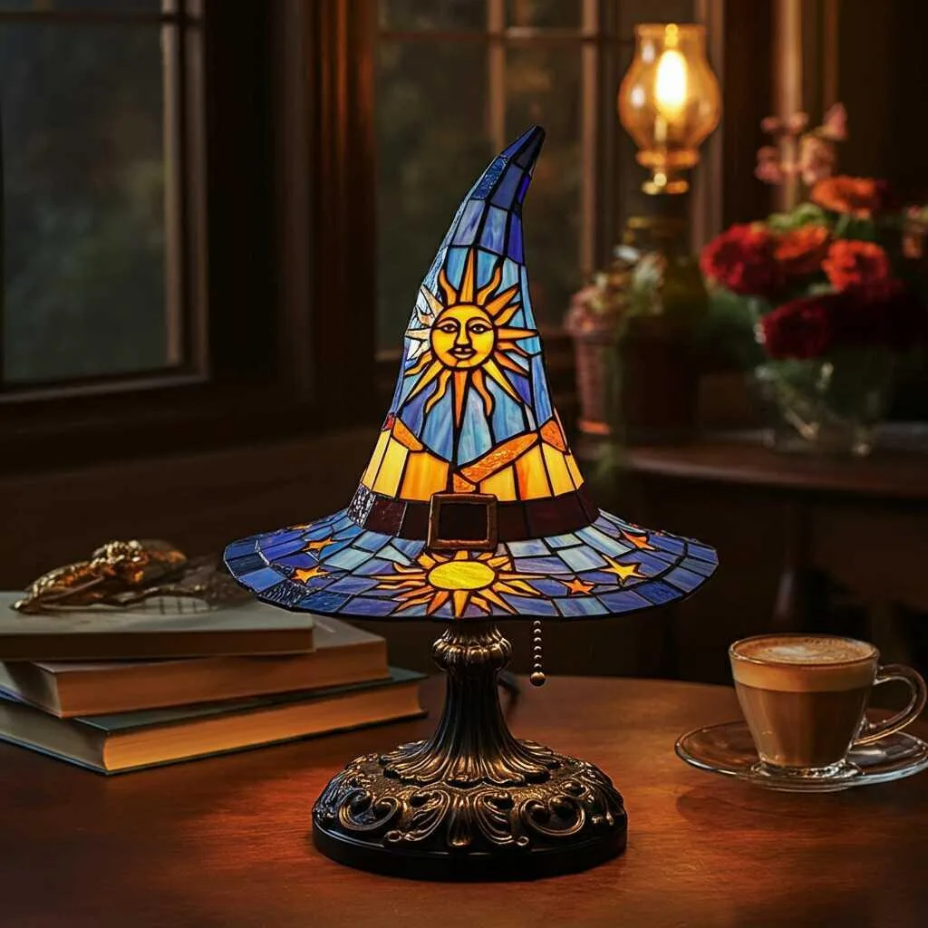 Stained Glass Witch Hat Lamp: Where Mystical Charm Meets Artistic Light