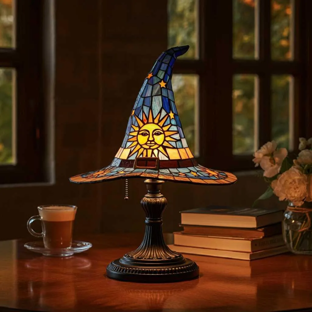 Stained Glass Witch Hat Lamp: Where Mystical Charm Meets Artistic Light