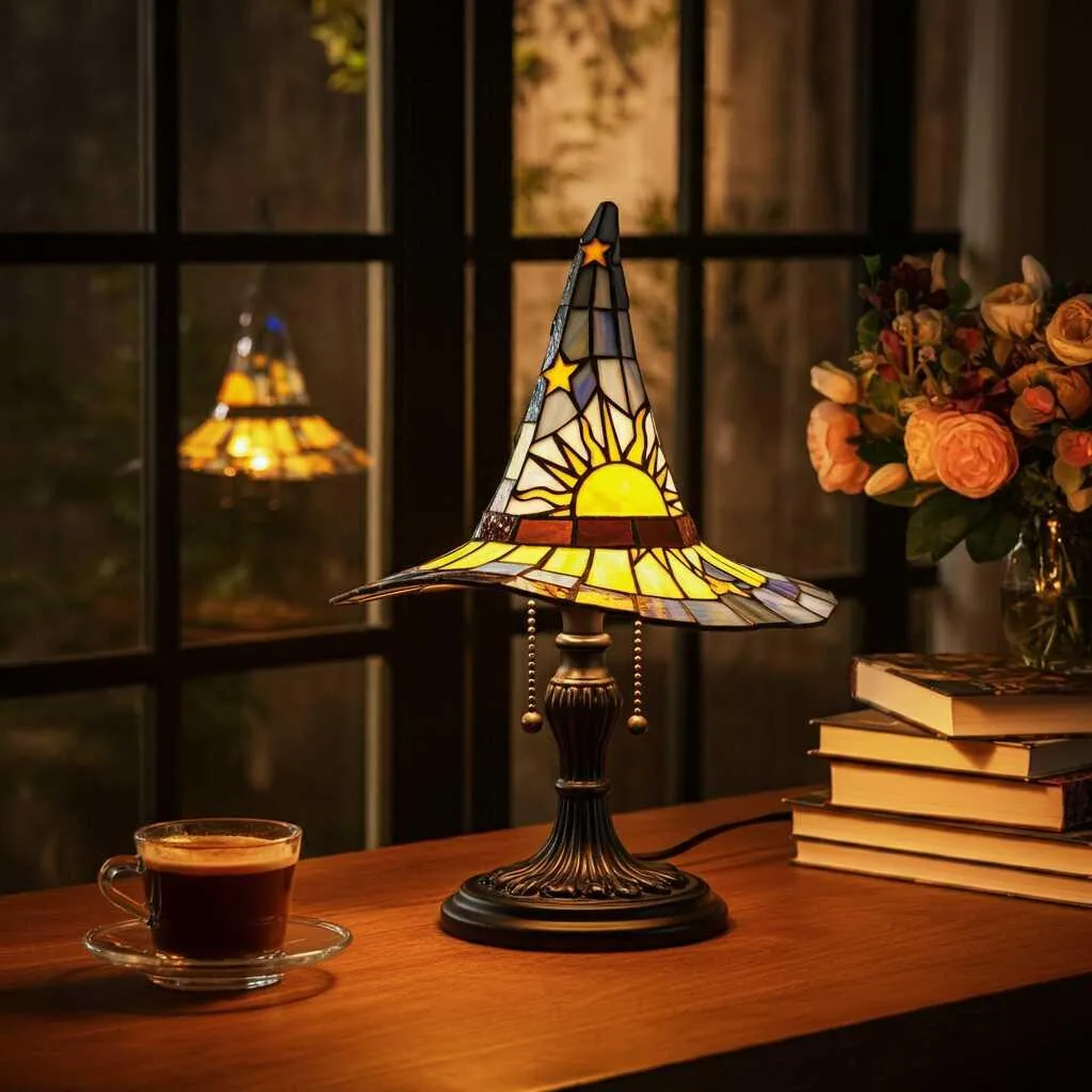 Stained Glass Witch Hat Lamp: Where Mystical Charm Meets Artistic Light