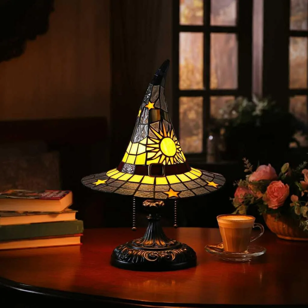 Stained Glass Witch Hat Lamp: Where Mystical Charm Meets Artistic Light