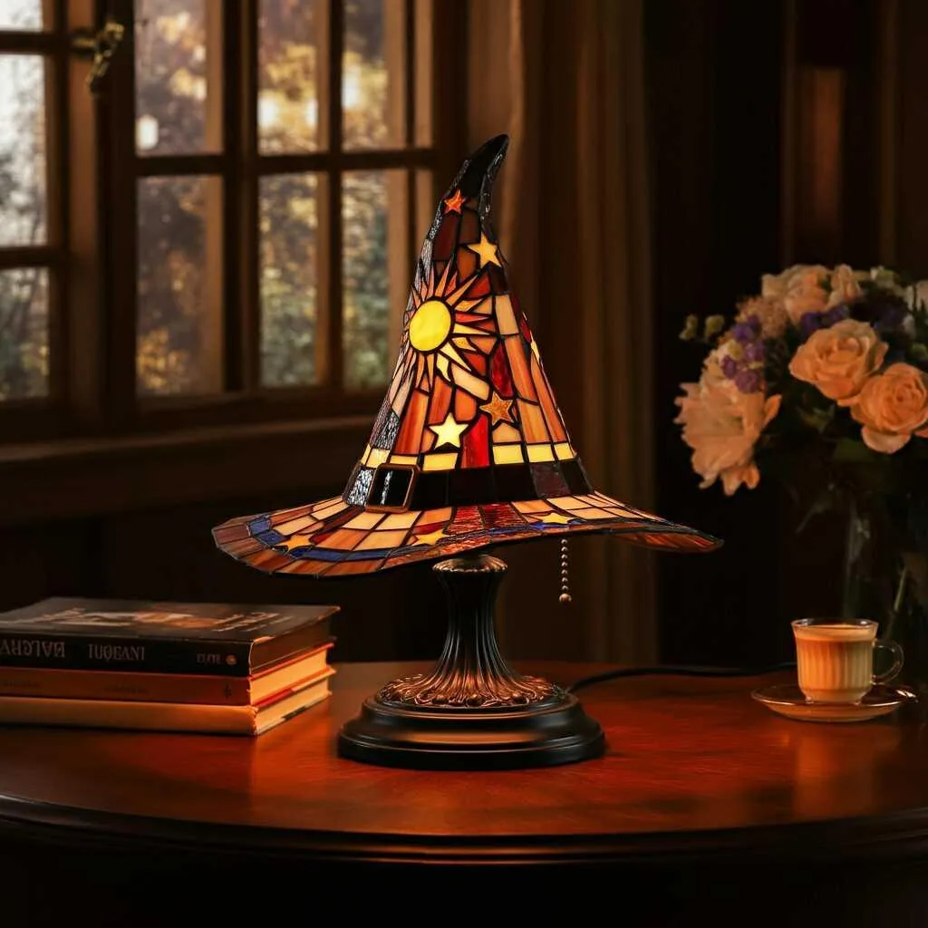 Stained Glass Witch Hat Lamp: Where Mystical Charm Meets Artistic Light