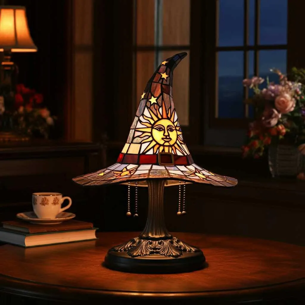 Stained Glass Witch Hat Lamp: Where Mystical Charm Meets Artistic Light