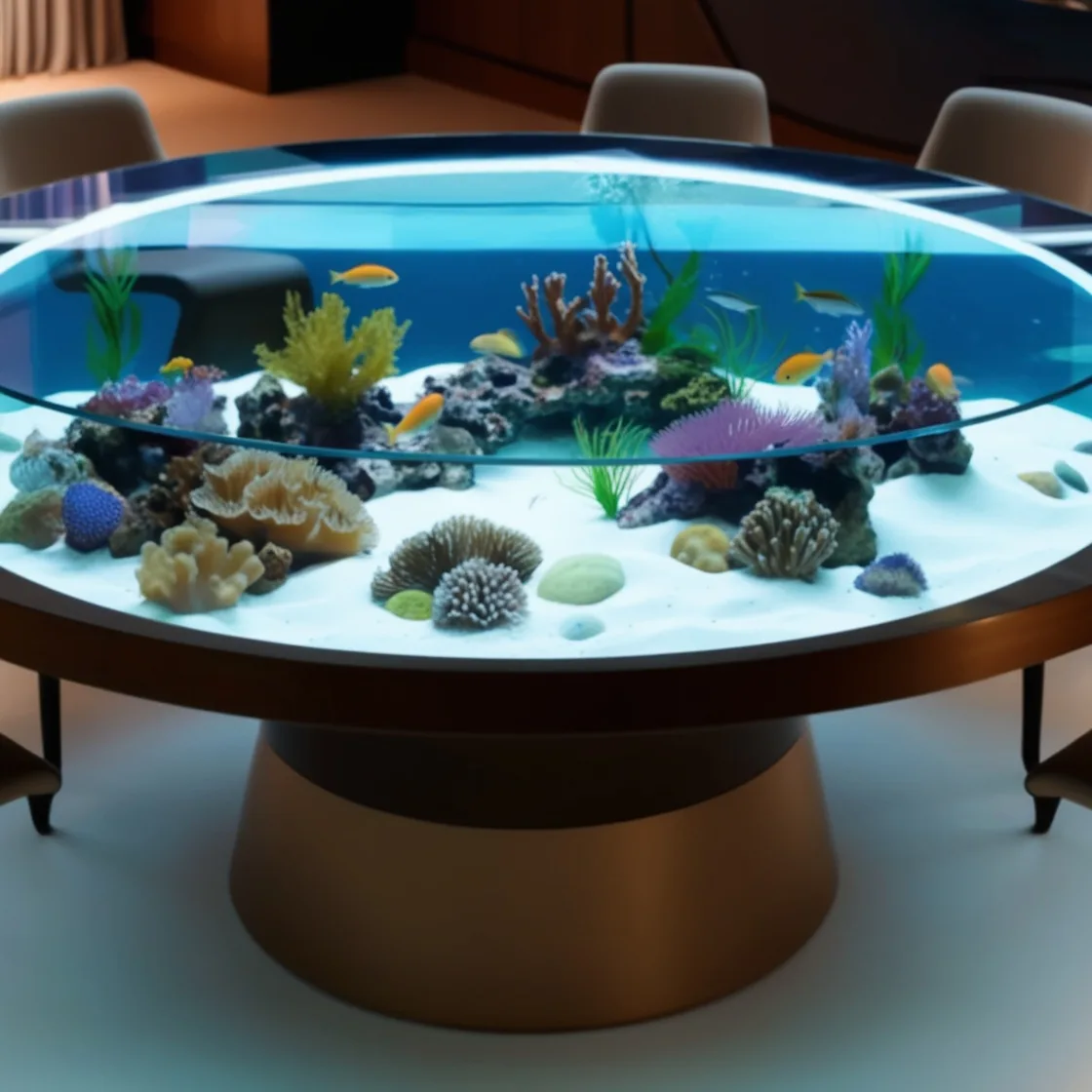 Dine with the Ocean: Experience Serenity with Aquarium Dining Tables