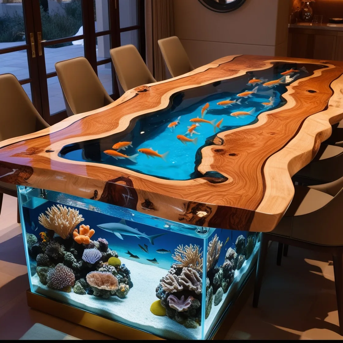 Dine with the Ocean: Experience Serenity with Aquarium Dining Tables