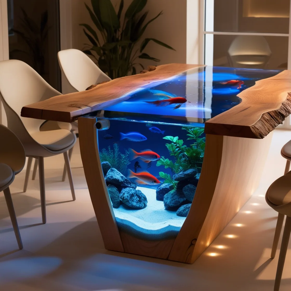 Dine with the Ocean: Experience Serenity with Aquarium Dining Tables