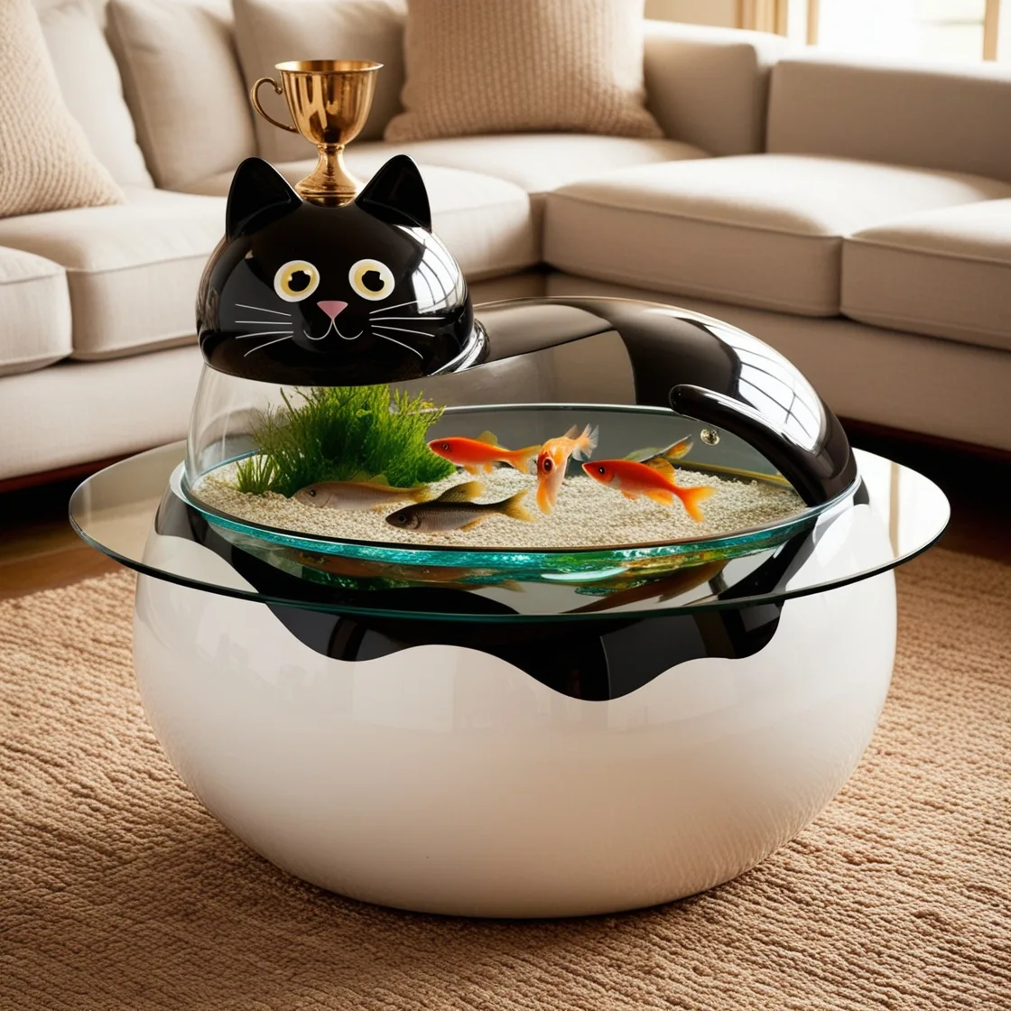 Cat Aquarium Coffee Tables: The Perfect Blend of Feline Charm and Aquatic Serenity