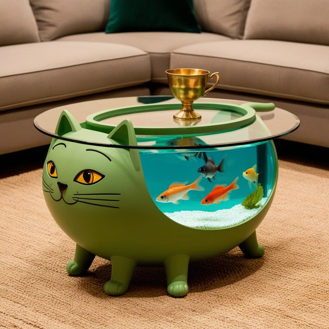 Cat Aquarium Coffee Tables: The Perfect Blend of Feline Charm and Aquatic Serenity