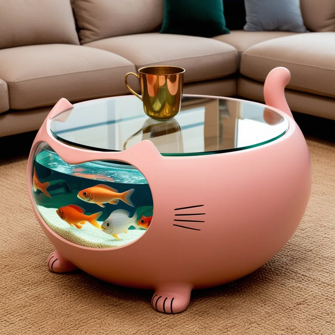 Cat Aquarium Coffee Tables: The Perfect Blend of Feline Charm and Aquatic Serenity