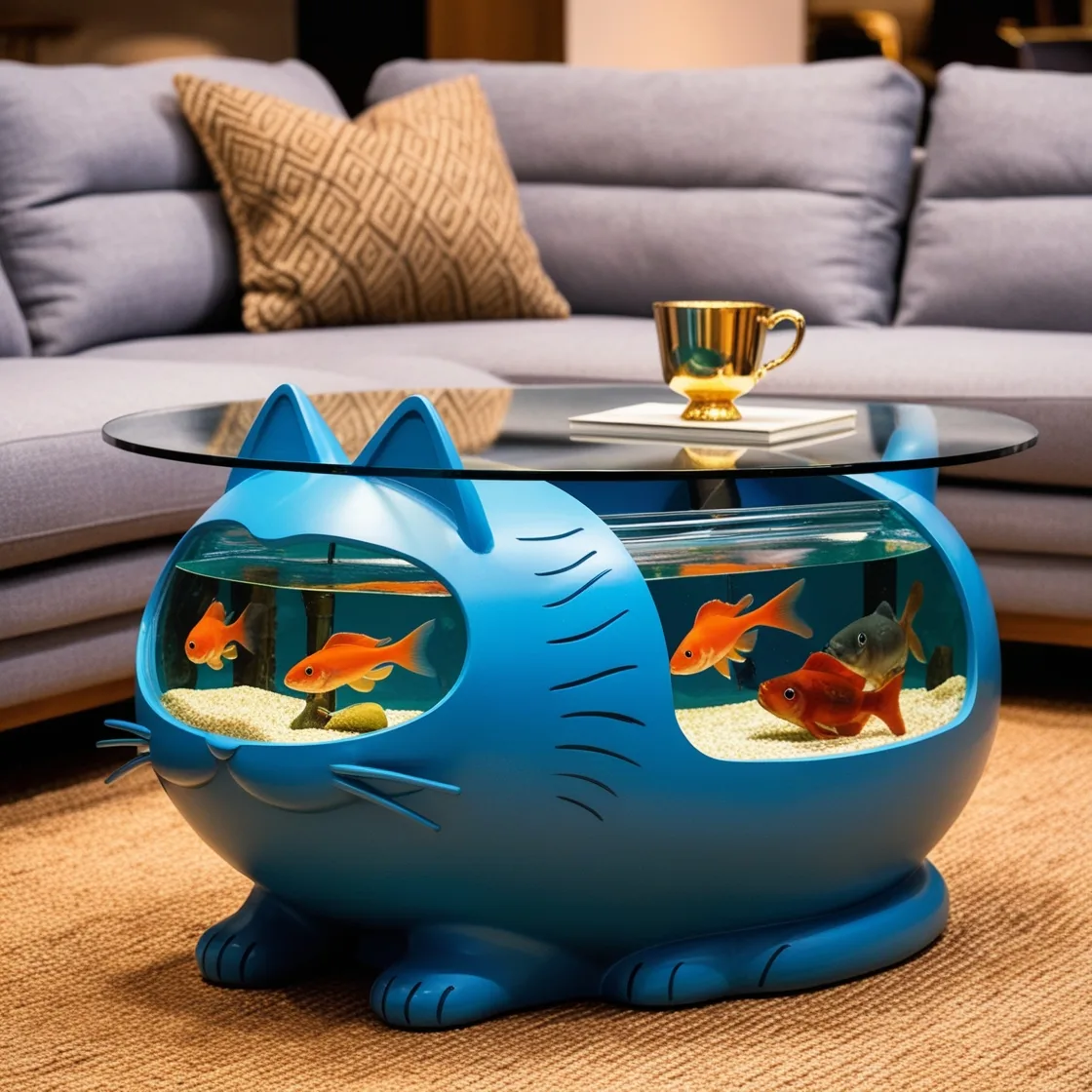 Cat Aquarium Coffee Tables: The Perfect Blend of Feline Charm and Aquatic Serenity