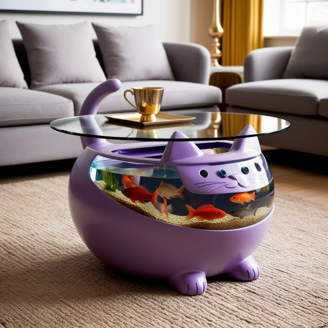 Cat Aquarium Coffee Tables: The Perfect Blend of Feline Charm and Aquatic Serenity