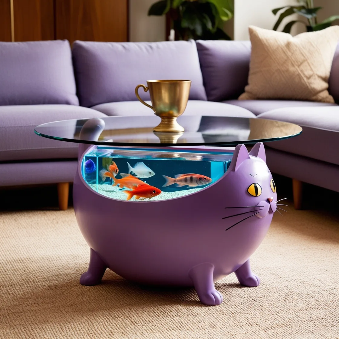 Cat Aquarium Coffee Tables: The Perfect Blend of Feline Charm and Aquatic Serenity