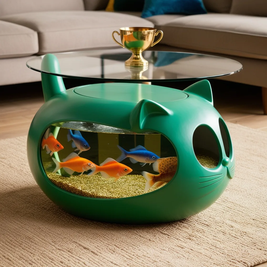 Cat Aquarium Coffee Tables: The Perfect Blend of Feline Charm and Aquatic Serenity