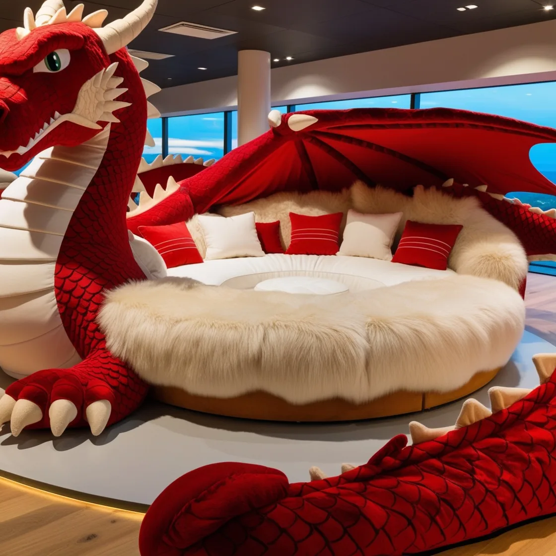 Unleash Your Inner Fantasy with Giant Fur Dragon Loungers: A Cozy Escape