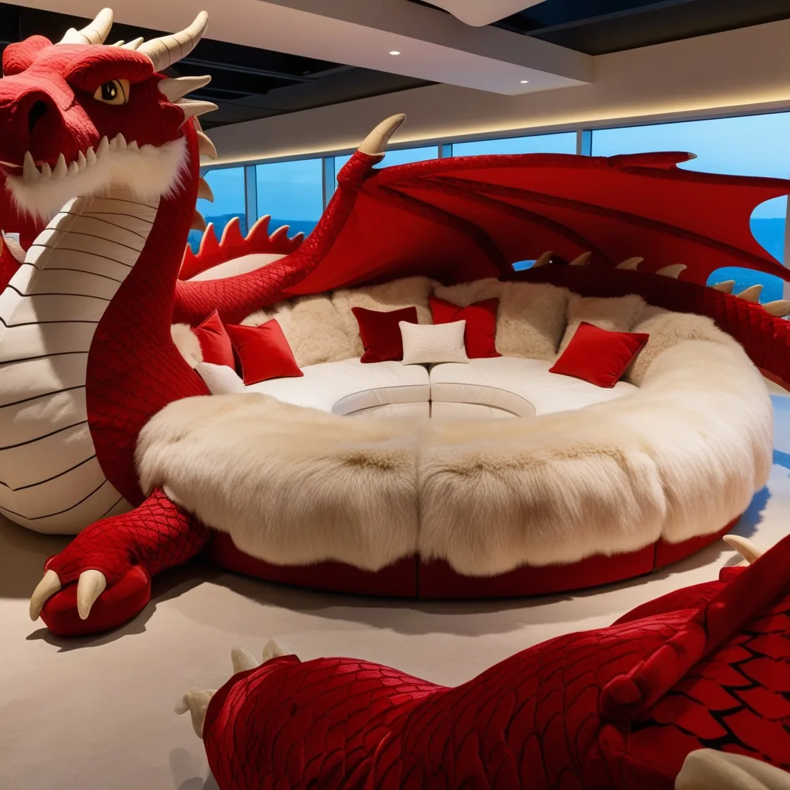 Unleash Your Inner Fantasy with Giant Fur Dragon Loungers: A Cozy Escape