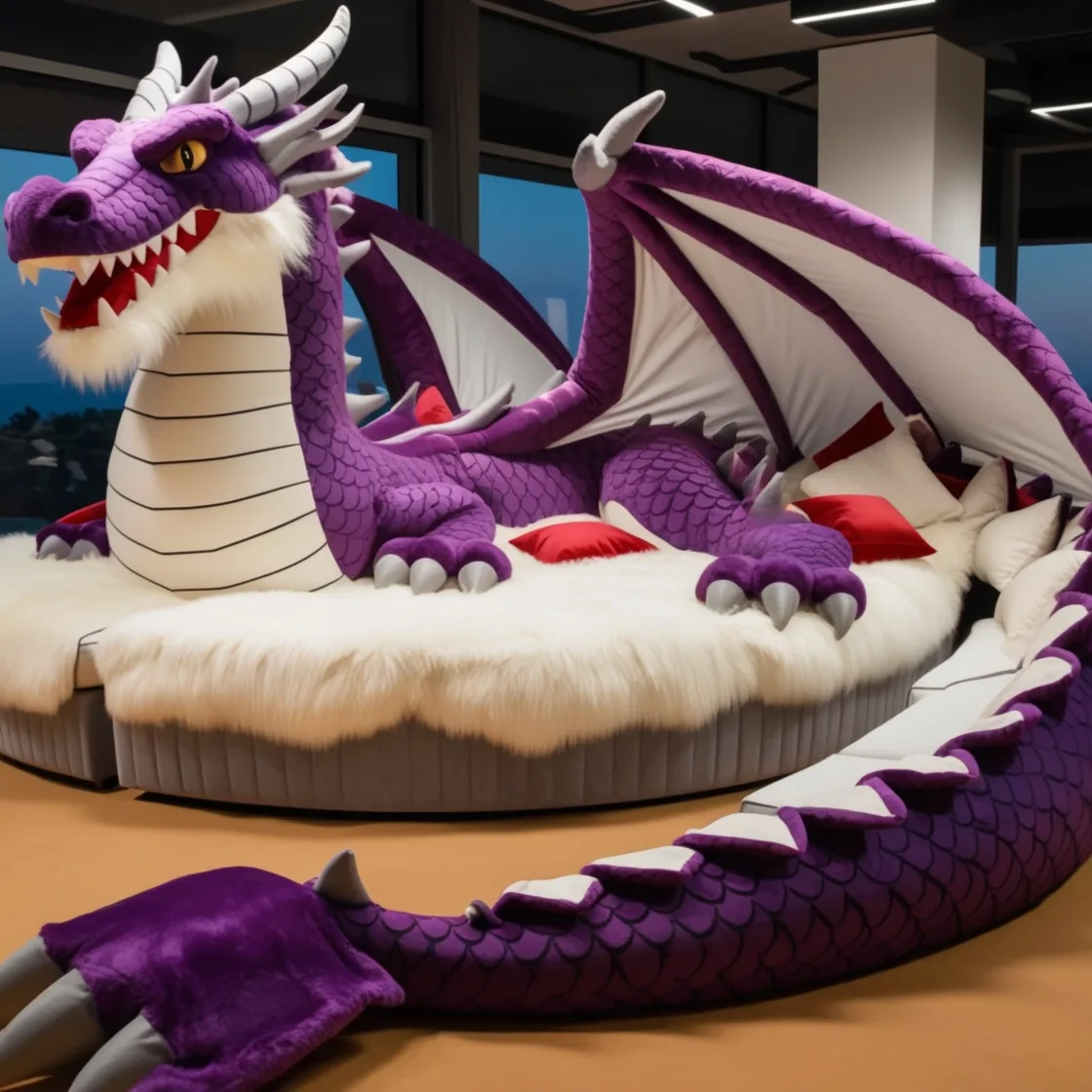 Unleash Your Inner Fantasy with Giant Fur Dragon Loungers: A Cozy Escape