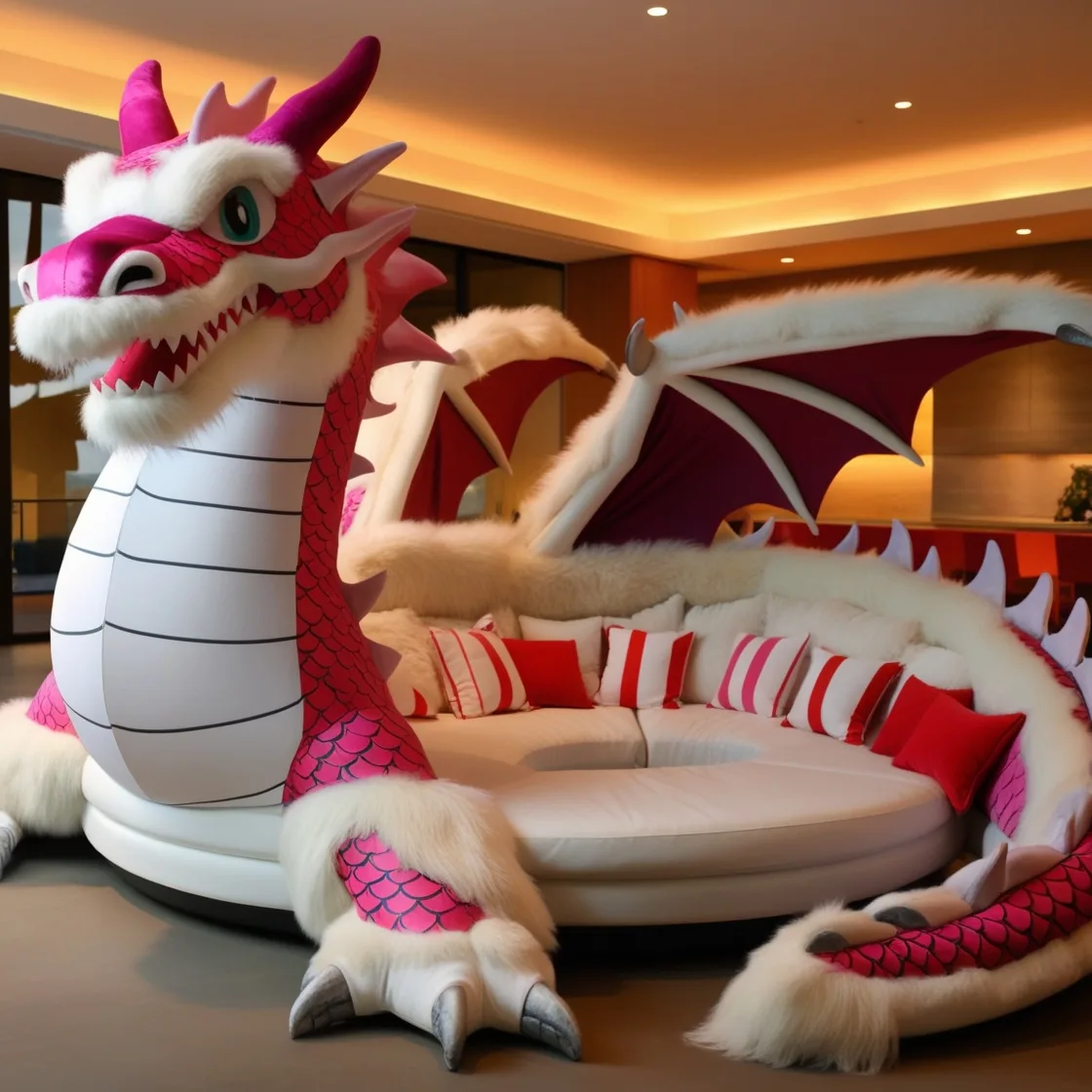 Unleash Your Inner Fantasy with Giant Fur Dragon Loungers: A Cozy Escape