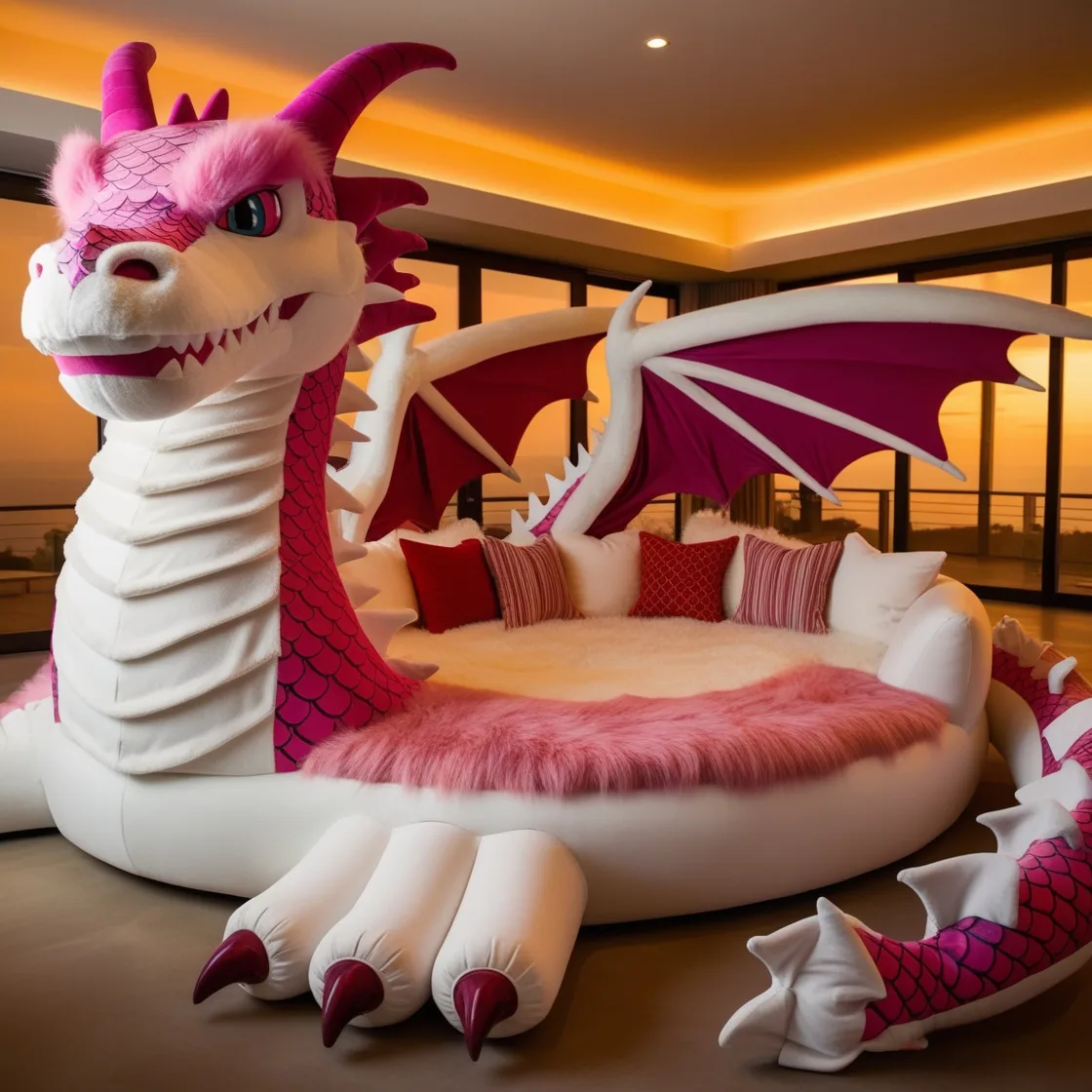 Unleash Your Inner Fantasy with Giant Fur Dragon Loungers: A Cozy Escape