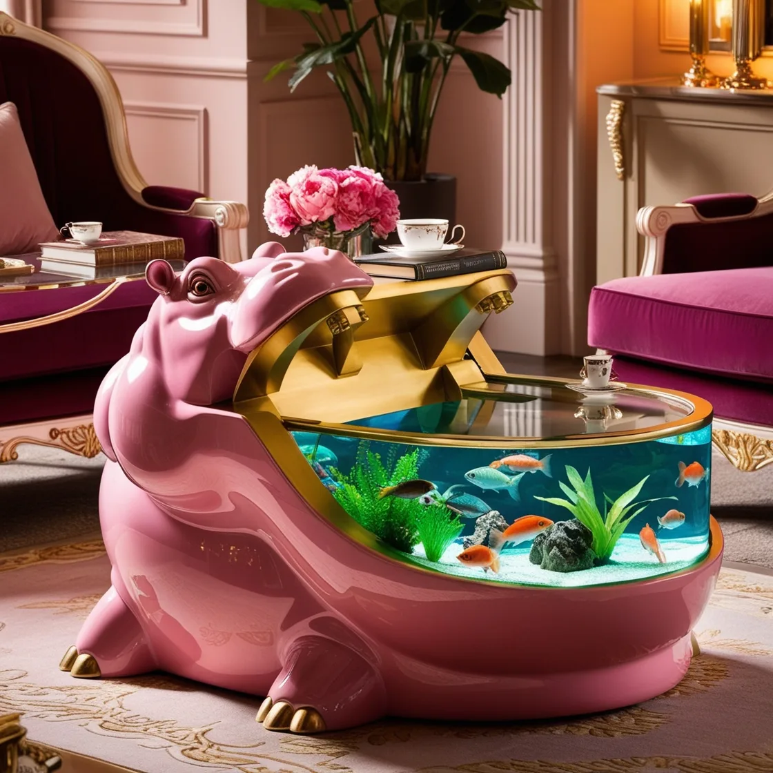 Dive into Style: The Unique Charm of Hippo Aquarium Coffee Tables for Your Living Room