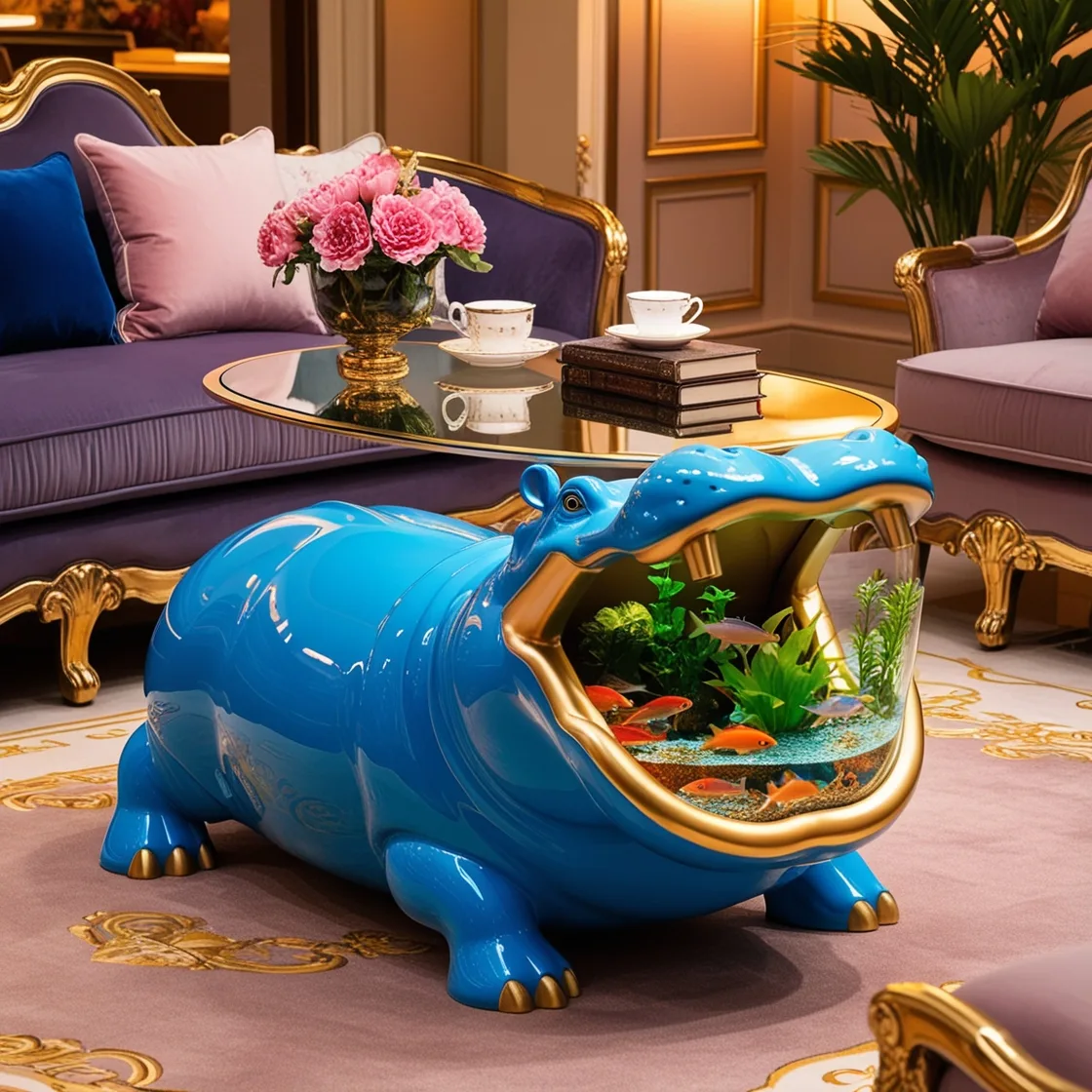 Dive into Style: The Unique Charm of Hippo Aquarium Coffee Tables for Your Living Room