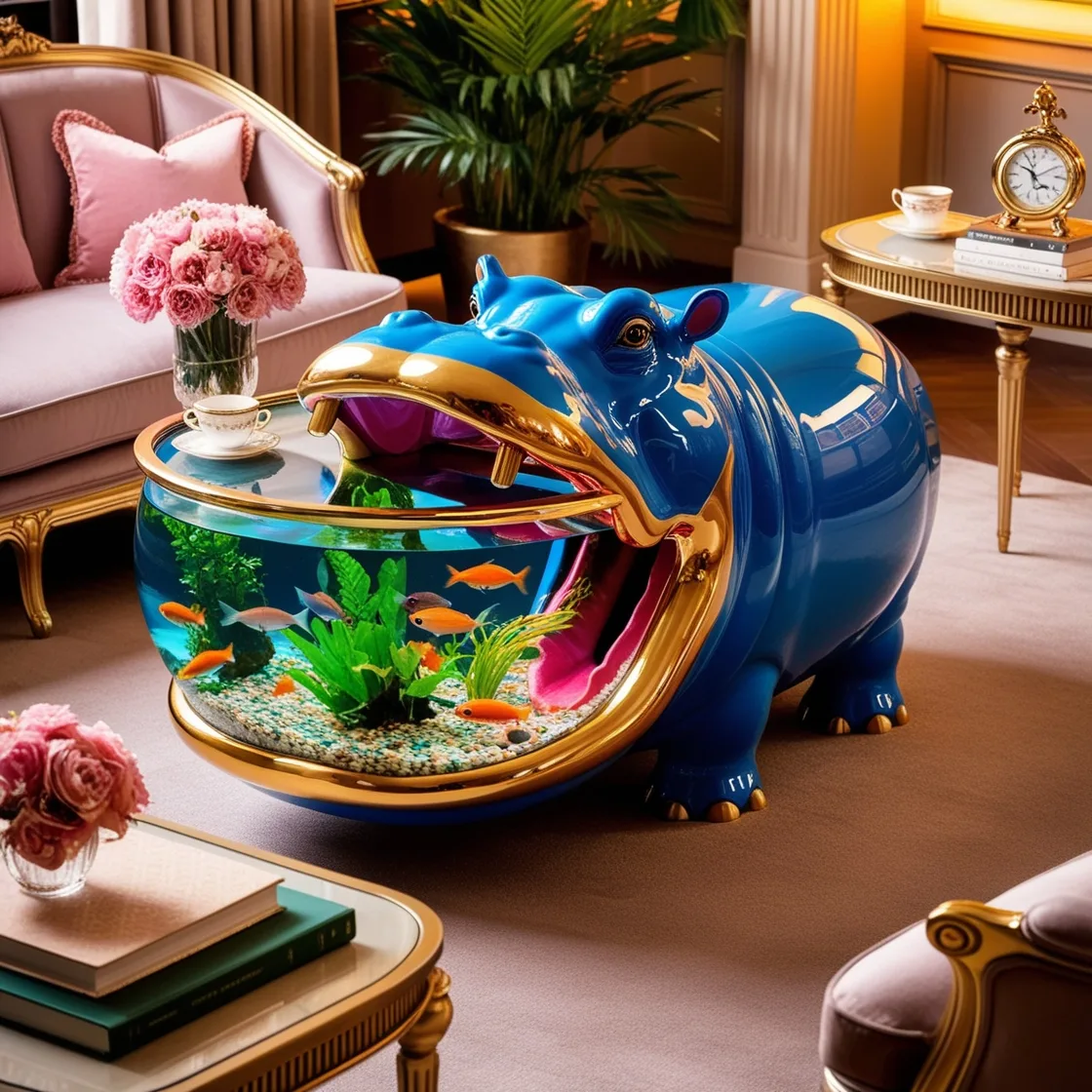 Dive into Style: The Unique Charm of Hippo Aquarium Coffee Tables for Your Living Room