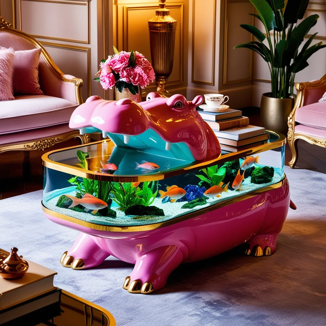 Dive into Style: The Unique Charm of Hippo Aquarium Coffee Tables for Your Living Room