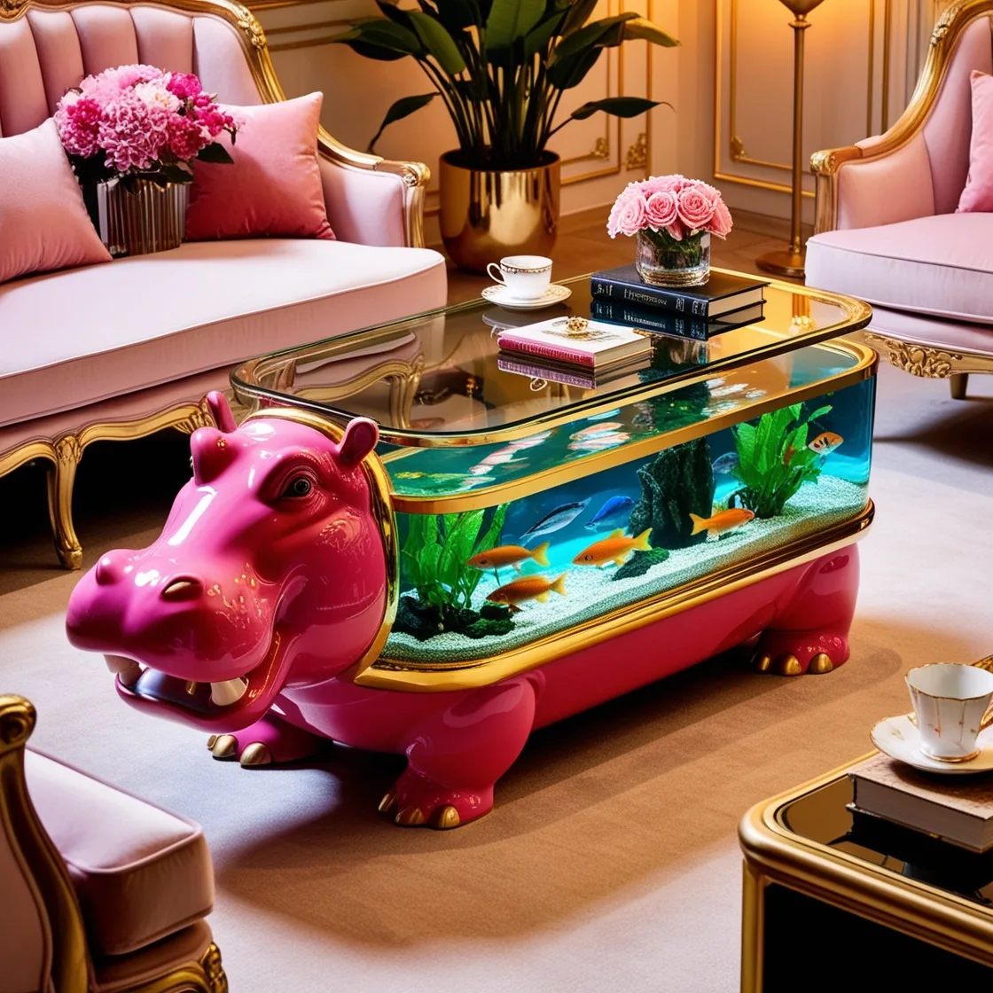 Dive into Style: The Unique Charm of Hippo Aquarium Coffee Tables for Your Living Room